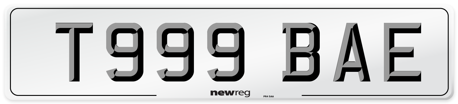 T999 BAE Number Plate from New Reg